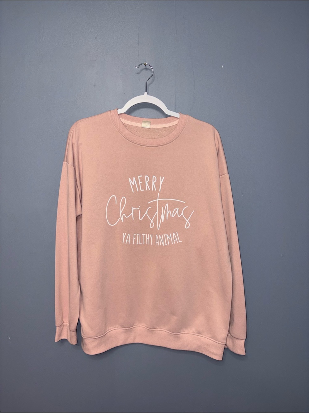 Pink Christmas Sweatshirt | Size Large